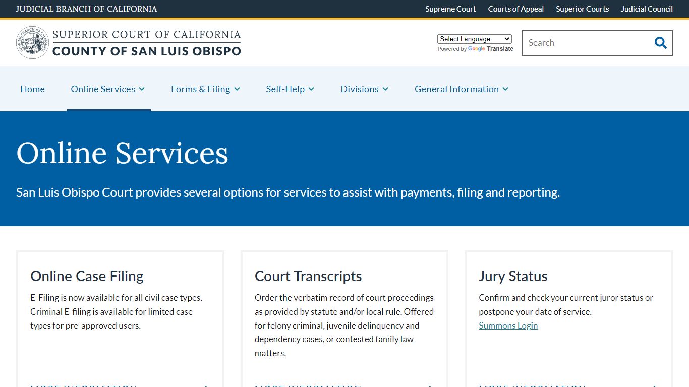 Online Services - County of San Luis Obispo