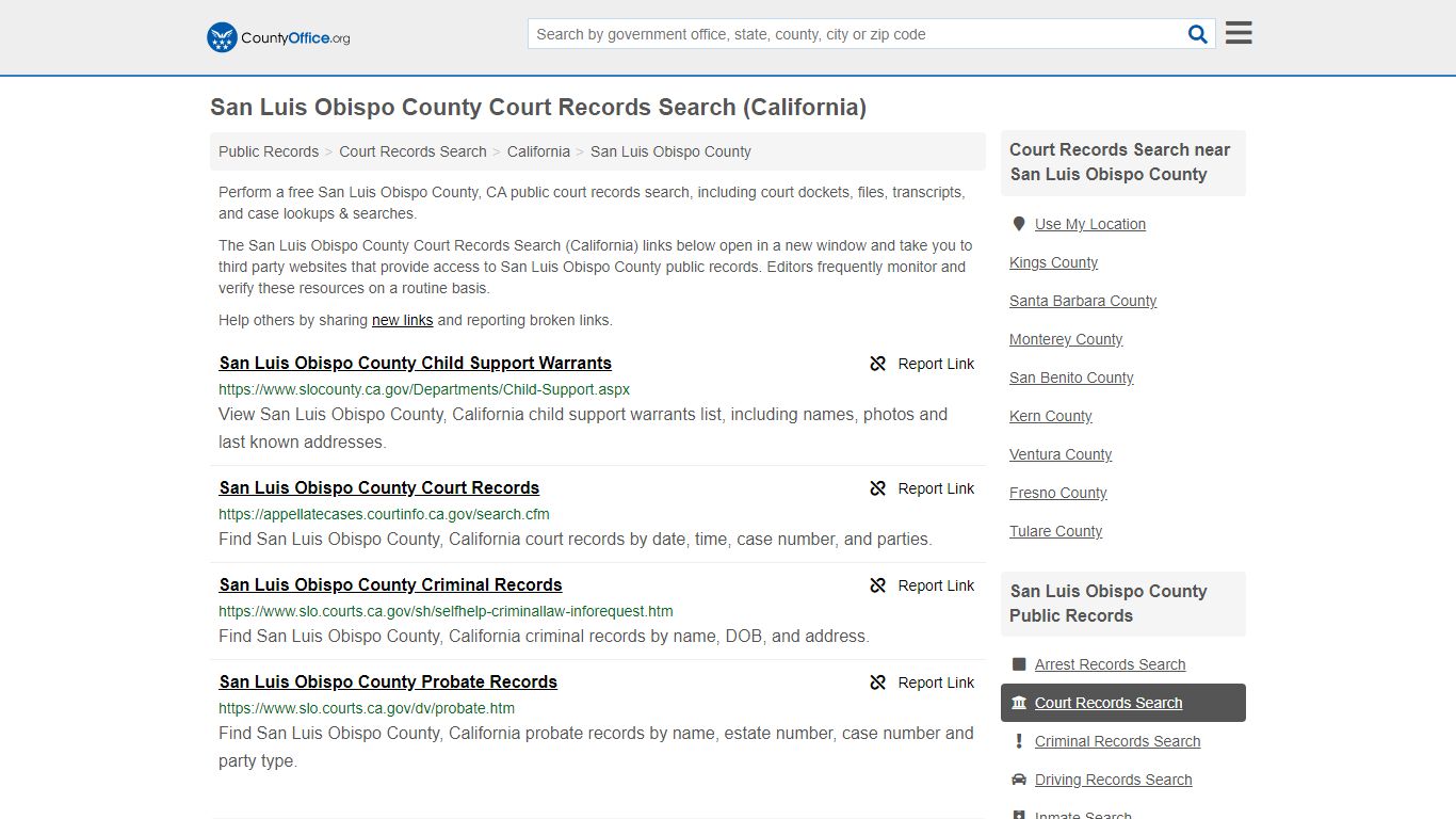 Court Records Search - San Luis Obispo County, CA ...